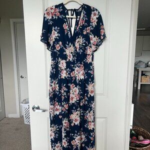 Xhilaration Large Pant suit Blue Floral